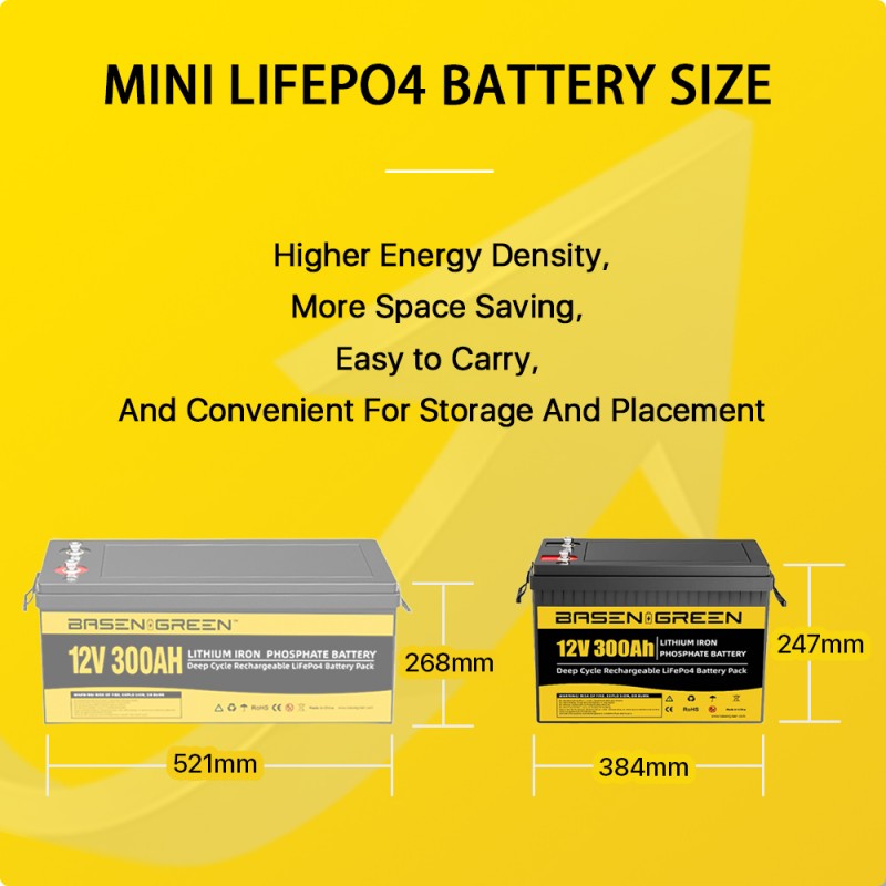 EU STOCK · 12V 300Ah with bluetooth LiFePO4 With BT Battery Pack Basen Best Solar System Lithium Ion Battery