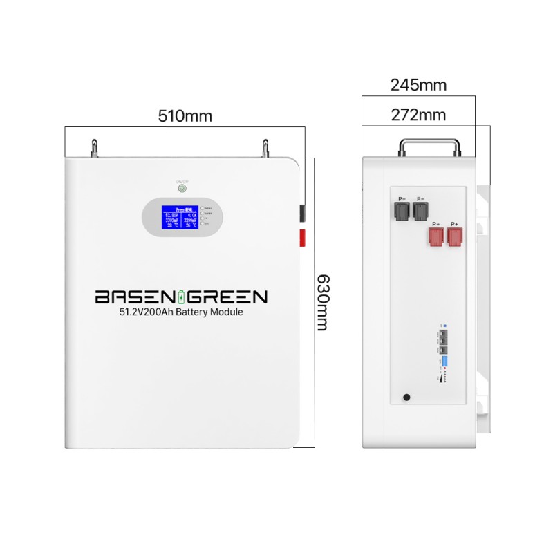 51.2V 200AH 10KWH Wall Mounted  LiFePO4 Solar Battery