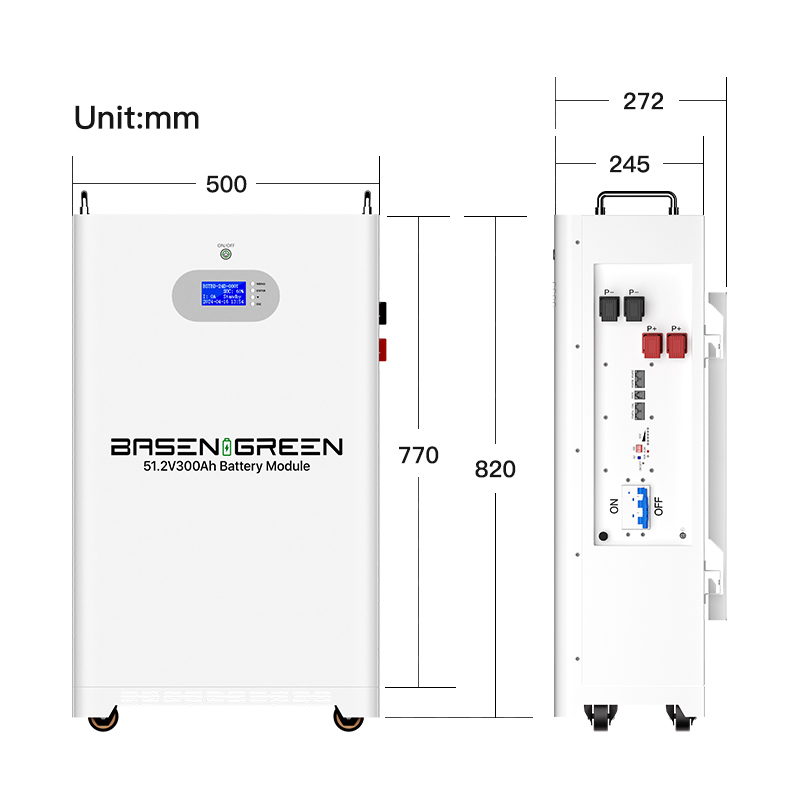 EU STOCK · 51.2V 300ah 15.36KWh Wall&Floor-mounted LiFePO4 Battery Pack for Solar Energy Storage