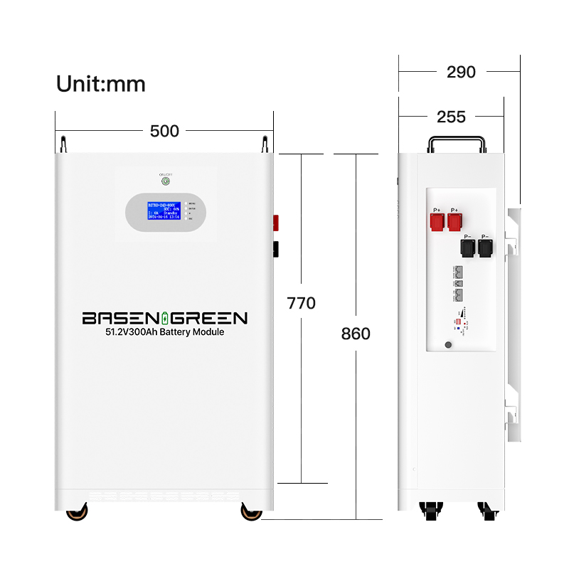 EU STOCK · 51.2V 300ah 15.36KWh Wall&Floor-mounted LiFePO4 Battery Pack for Solar Energy Storage