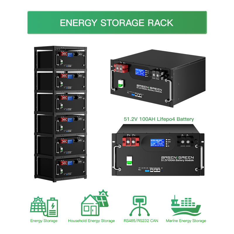 EU STOCK Rack type 51.2V 100ah battery pack